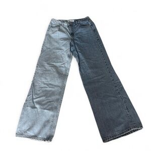 Garage Two-Tone Flare Jeans in Light and Dark Blue